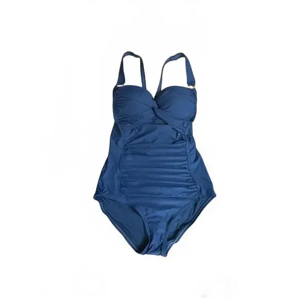 DKNY Women's Royal Blue One-Piece Swimsuit NWT - Picture 4 of 12